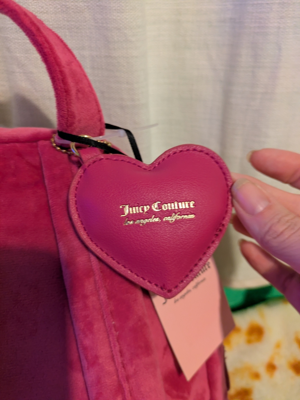 Juicy Couture Raspberry Tart Velvet Rhinestone Logo Small Backpack - Picture 5 of 14